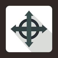 Four black arrows icon, flat style vector