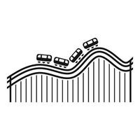 Roller coaster fun icon, simple style vector