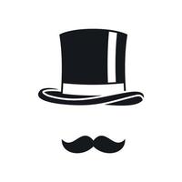 icono de cilindro y bigotes, estilo simple vector