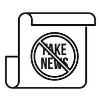 Fake news icon, outline style vector