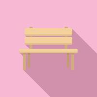 Wood garden bench icon, flat style vector