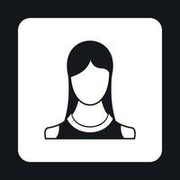 Young girl avatar icon, simple style vector