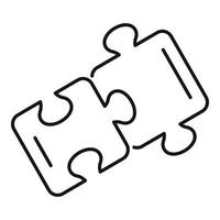Friendship puzzle icon, outline style vector
