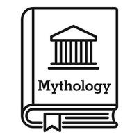 icono de libro de mitología, estilo de esquema vector