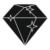 Diamond mission icon, simple style vector