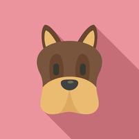 icono de perro de cabeza linda, estilo plano vector