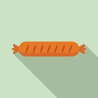 Cook sausage icon, flat style vector