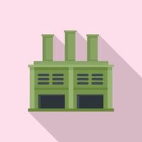Pollution recycle factory icon, flat style vector