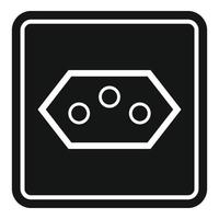 Type j power socket icon, simple style vector