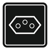 Type j power socket icon, simple style vector