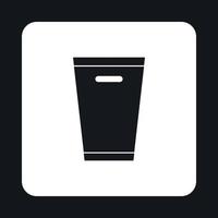 icono de cubo de basura, estilo simple vector