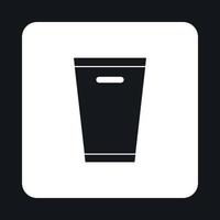 Dustbin icon, simple style vector