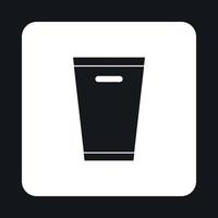 Dustbin icon, simple style vector