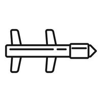 icono de chorro de misiles, estilo de esquema vector