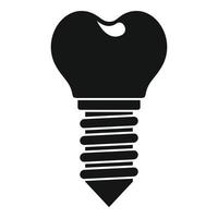 Medical tooth implant icon, simple style vector