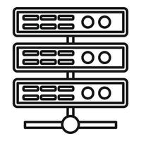 icono de servidor de datos de almacenamiento, estilo de contorno vector