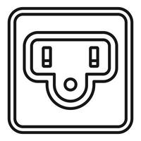 Type b power socket icon, outline style vector