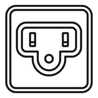 Type b power socket icon, outline style vector