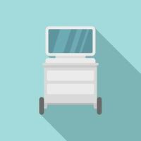 Pc monitor magnetic resonance imaging icon, flat style vector