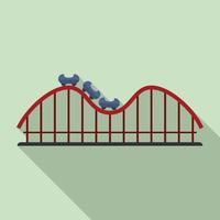 Roller coaster carousel icon, flat style vector