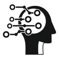 icono de inteligencia artificial, estilo simple vector