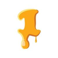 Number 1 from honey icon vector