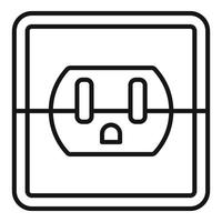 Device power socket icon, outline style vector