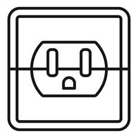 Device power socket icon, outline style vector