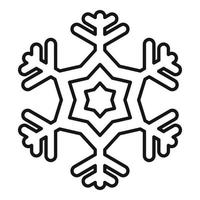 icono de copo de nieve de cristal, estilo de contorno vector