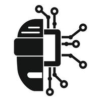 Chatbot machine learning icon, simple style vector