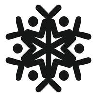 Silhouette snowflake icon, simple style vector