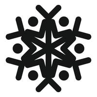 Silhouette snowflake icon, simple style vector