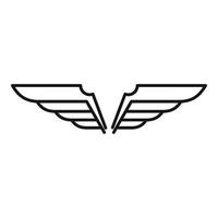 alas vuelan icono, estilo de esquema vector