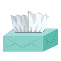 Box with napkins icon, cartoon style vector