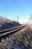 Winter railroad landscape photo