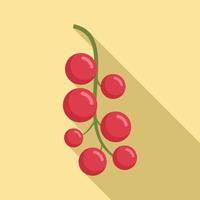 Superfood red berry icon, flat style vector