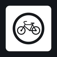 Sign bicycle path icon, simple style vector