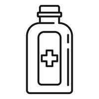 icono de botella de homeopatía médica, estilo de contorno vector