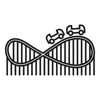 Speed roller coaster icon, outline style vector