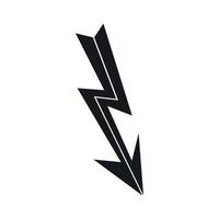 Arrow lightning icon, simple style vector