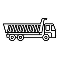 Tipper icon, outline style vector