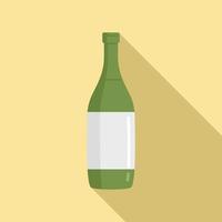 Empty wine bottle icon, flat style vector