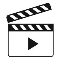 icono de clapeta de video, estilo simple vector