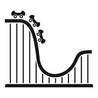 Roller coaster attraction icon, simple style vector