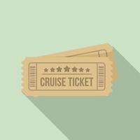 Cruise ticket icon, flat style vector