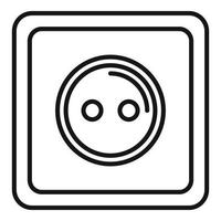 Classic power socket icon, outline style vector