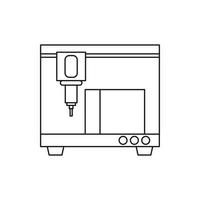 3D printer icon, outline style vector