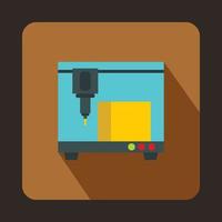 3D printer icon, flat style vector