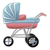Baby carriage icon, cartoon style vector