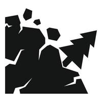 Landslide place icon, simple style vector